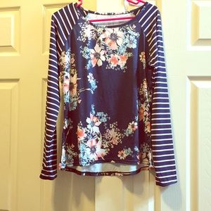 Multi print long sleeve shirt